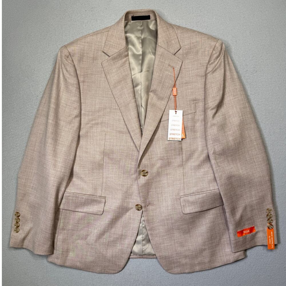 Tallia Men's Classic-Fit Suit Separate Jacket Tan 40S $360